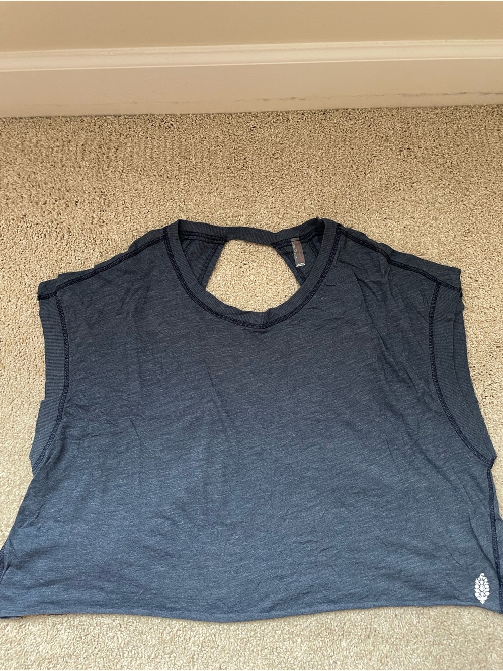 Women's Free People Movement My Tee Time open back tee in Navy